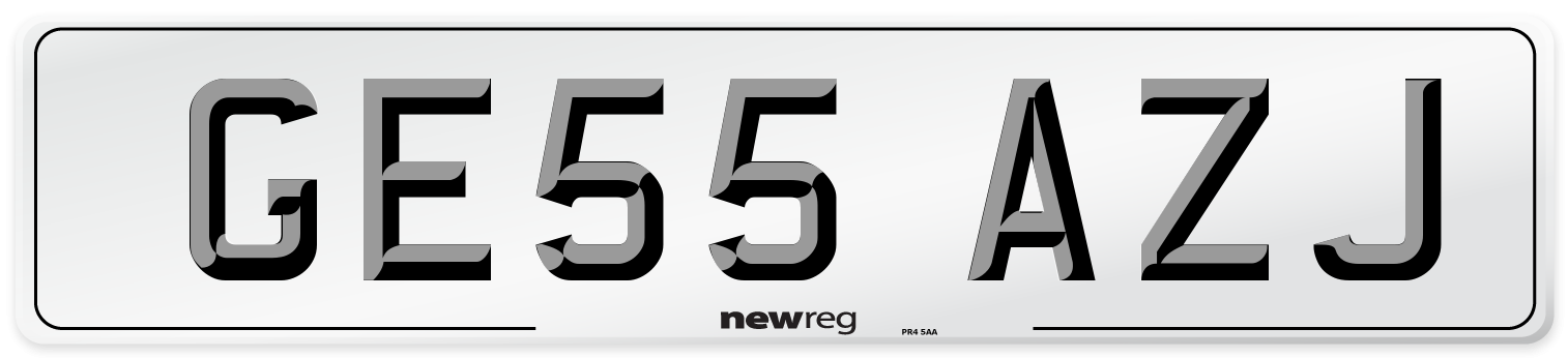 GE55 AZJ Number Plate from New Reg